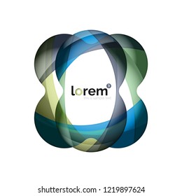 Abstract geometric design logo made of flowing elements, vector icon