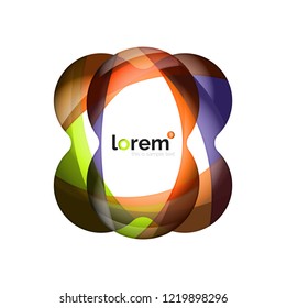 Abstract geometric design logo made of flowing elements, vector icon