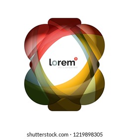 Abstract geometric design logo made of flowing elements, vector icon