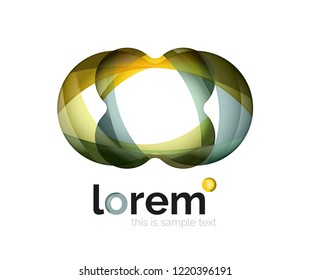 Logotipo de design geométrico abstrato feito de elementos fluindo, ícone de vetor