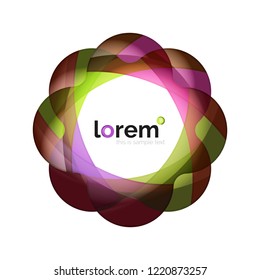 Abstraktes geometrisches Design-Logo aus fließenden Elementen, Vektorsymbol