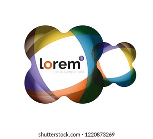 Abstract geometric design logo made of flowing elements, vector icon