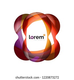 Abstraktes geometrisches Design-Logo aus fließenden Elementen, Vektorsymbol