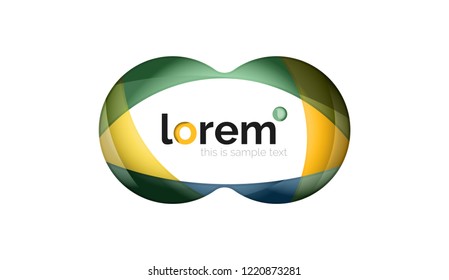 Abstract geometric design logo made of flowing elements, vector icon