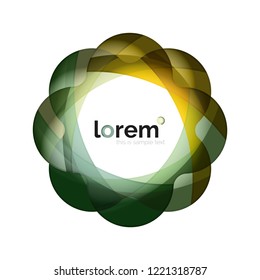 Abstract geometric design logo made of flowing elements, vector icon