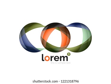 Abstraktes geometrisches Design-Logo aus fließenden Elementen, Vektorsymbol