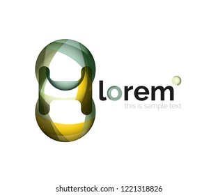 Abstraktes geometrisches Design-Logo aus fließenden Elementen, Vektorsymbol
