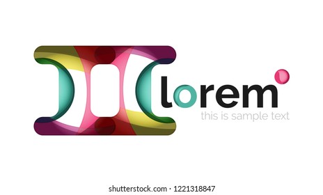 Abstract geometric design logo made of flowing elements, vector icon