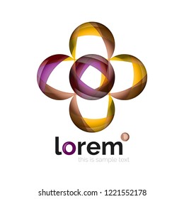 Logotipo de design geométrico abstrato feito de elementos fluindo, ícone de vetor