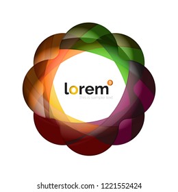 Abstract geometric design logo made of flowing elements, vector icon