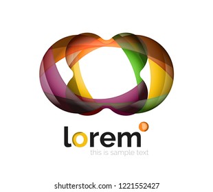 Abstraktes geometrisches Design-Logo aus fließenden Elementen, Vektorsymbol