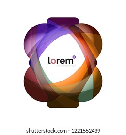 Abstract geometric design logo made of flowing elements, vector icon