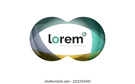 Abstract geometric design logo made of flowing elements, vector icon