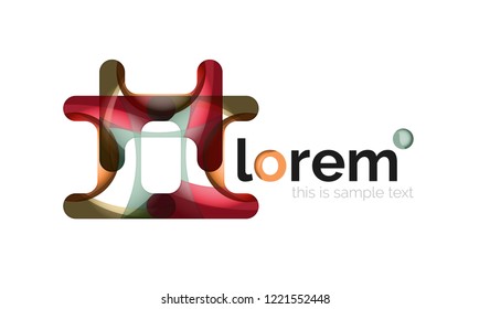 Abstraktes geometrisches Design-Logo aus fließenden Elementen, Vektorsymbol