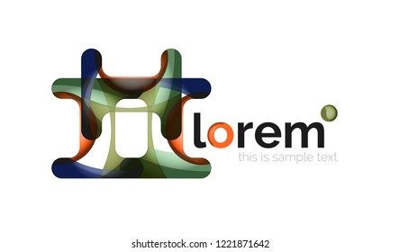 Logotipo de design geométrico abstrato feito de elementos fluindo, ícone de vetor