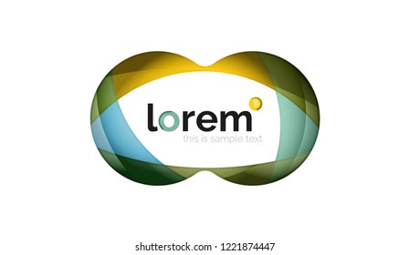Abstract geometric design logo made of flowing elements, vector icon