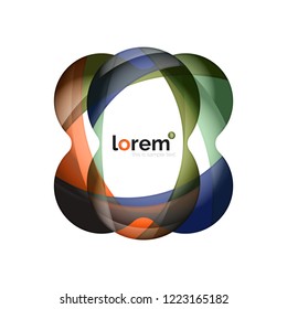 Logotipo de design geométrico abstrato feito de elementos fluindo, ícone de vetor