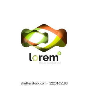 Abstraktes geometrisches Design-Logo aus fließenden Elementen, Vektorsymbol