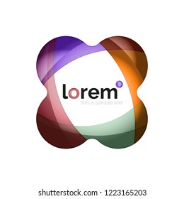 Abstract geometric design logo made of flowing elements, vector icon