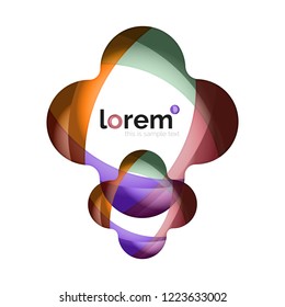 Resumen del logotipo de diseño geométrico hecho de elementos fluidos, icono vectorial
