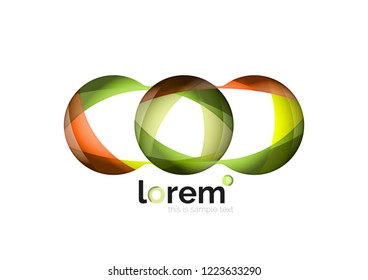 Abstract geometric design logo made of flowing elements, vector icon