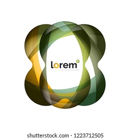 Abstract geometric design logo made of flowing elements, vector icon
