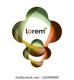 Abstract geometric design logo made of flowing elements, vector icon