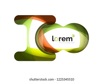 Abstract geometric design logo made of flowing elements, vector icon