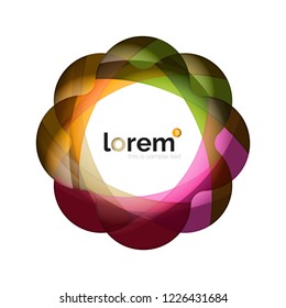 Abstract geometric design logo made of flowing elements, vector icon