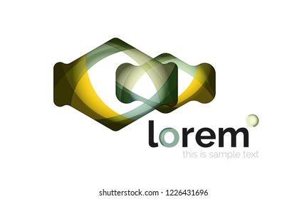 Abstraktes geometrisches Design-Logo aus fließenden Elementen, Vektorsymbol