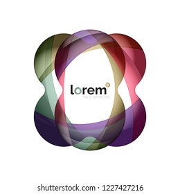 Abstract geometric design logo made of flowing elements, vector icon