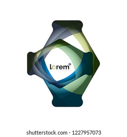 Logotipo de design geométrico abstrato feito de elementos fluindo, ícone de vetor