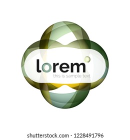 Abstract geometric design logo made of flowing elements, vector icon