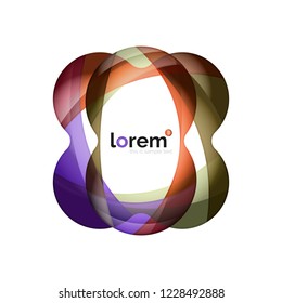 Abstract geometric design logo made of flowing elements, vector icon