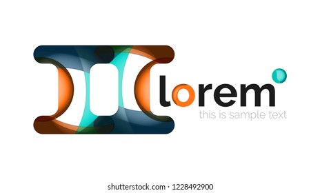 Abstract geometric design logo made of flowing elements, vector icon