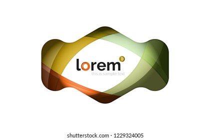 Abstraktes geometrisches Design-Logo aus fließenden Elementen, Vektorsymbol