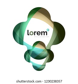 Resumen del logotipo de diseño geométrico hecho de elementos fluidos, icono vectorial
