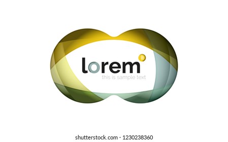 Abstraktes geometrisches Design-Logo aus fließenden Elementen, Vektorsymbol