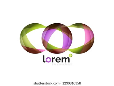 Resumen del logotipo de diseño geométrico hecho de elementos fluidos, icono vectorial