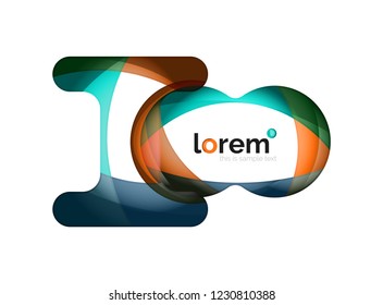 Abstract geometric design logo made of flowing elements, vector icon