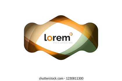 Abstraktes geometrisches Design-Logo aus fließenden Elementen, Vektorsymbol
