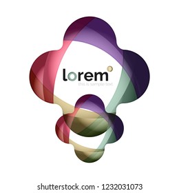 Abstract geometric design logo made of flowing elements, vector icon