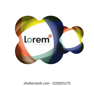 Abstract geometric design logo made of flowing elements, vector icon