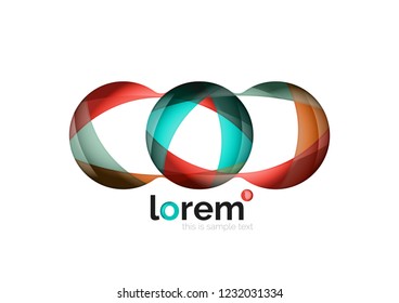 Abstraktes geometrisches Design-Logo aus fließenden Elementen, Vektorsymbol