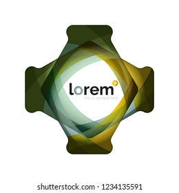 Abstraktes geometrisches Design-Logo aus fließenden Elementen, Vektorsymbol