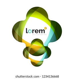 Abstract geometric design logo made of flowing elements, vector icon