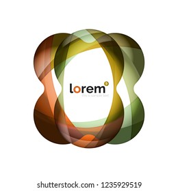 Abstract geometric design logo made of flowing elements, vector icon