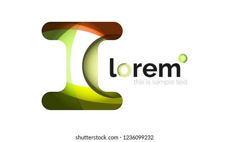 Abstraktes geometrisches Design-Logo aus fließenden Elementen, Vektorsymbol