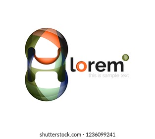 Abstraktes geometrisches Design-Logo aus fließenden Elementen, Vektorsymbol