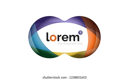 Abstract geometric design logo made of flowing elements, vector icon